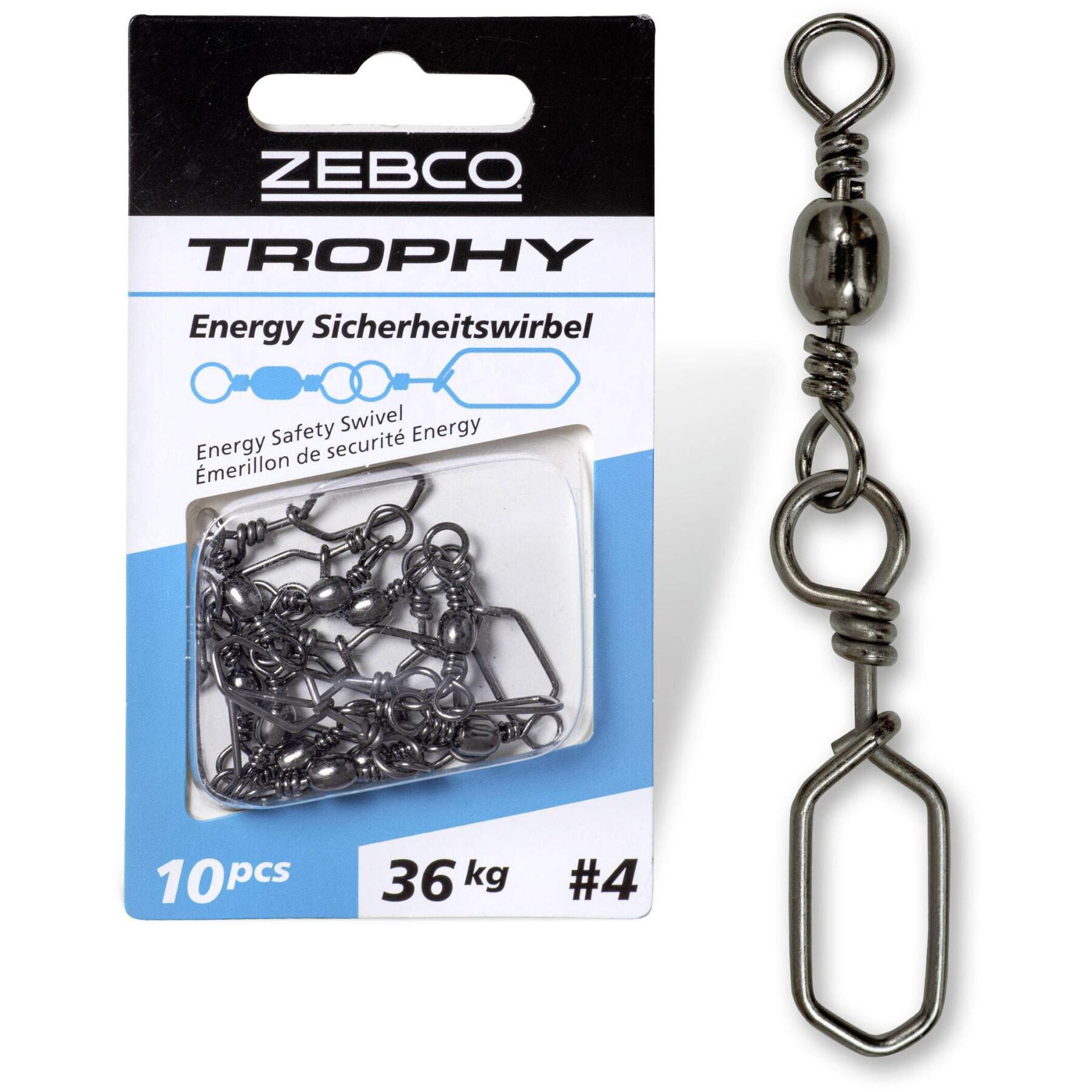 Pakiet 10 krętlików bezpieczeństwa Zebco Trophy Energy