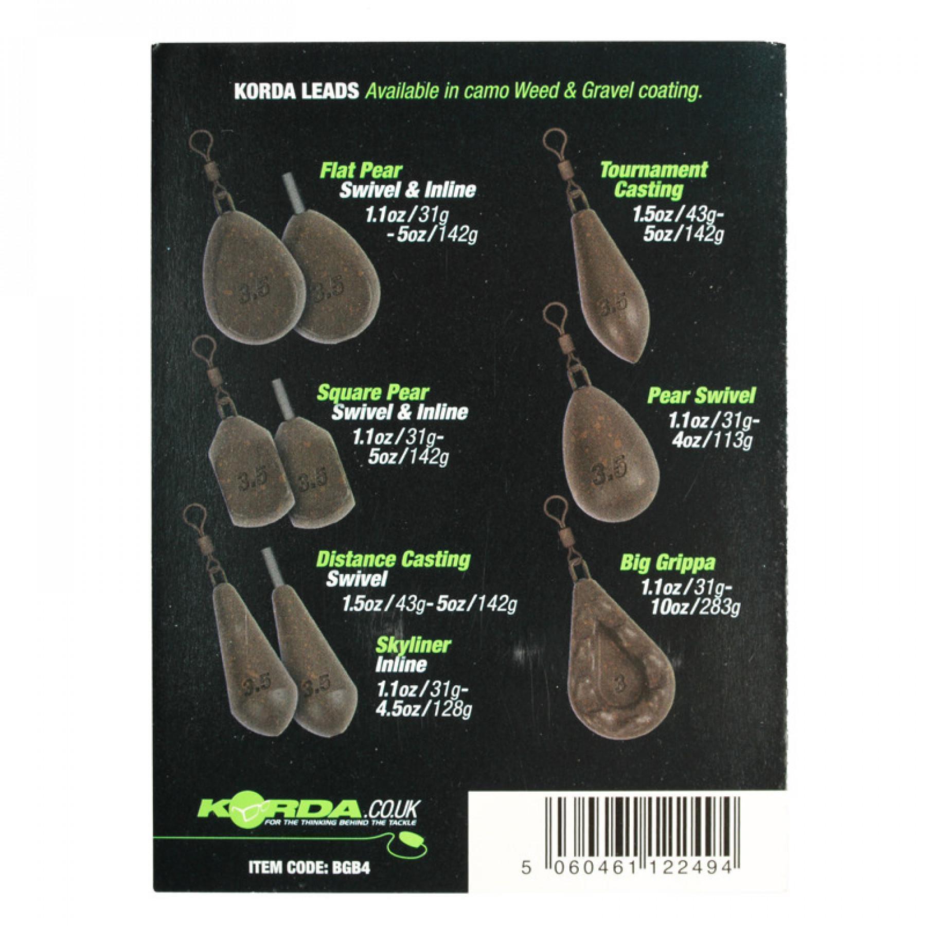 Ołów karpiowy Korda Flat Pear Inline Blistered 3.5oz
