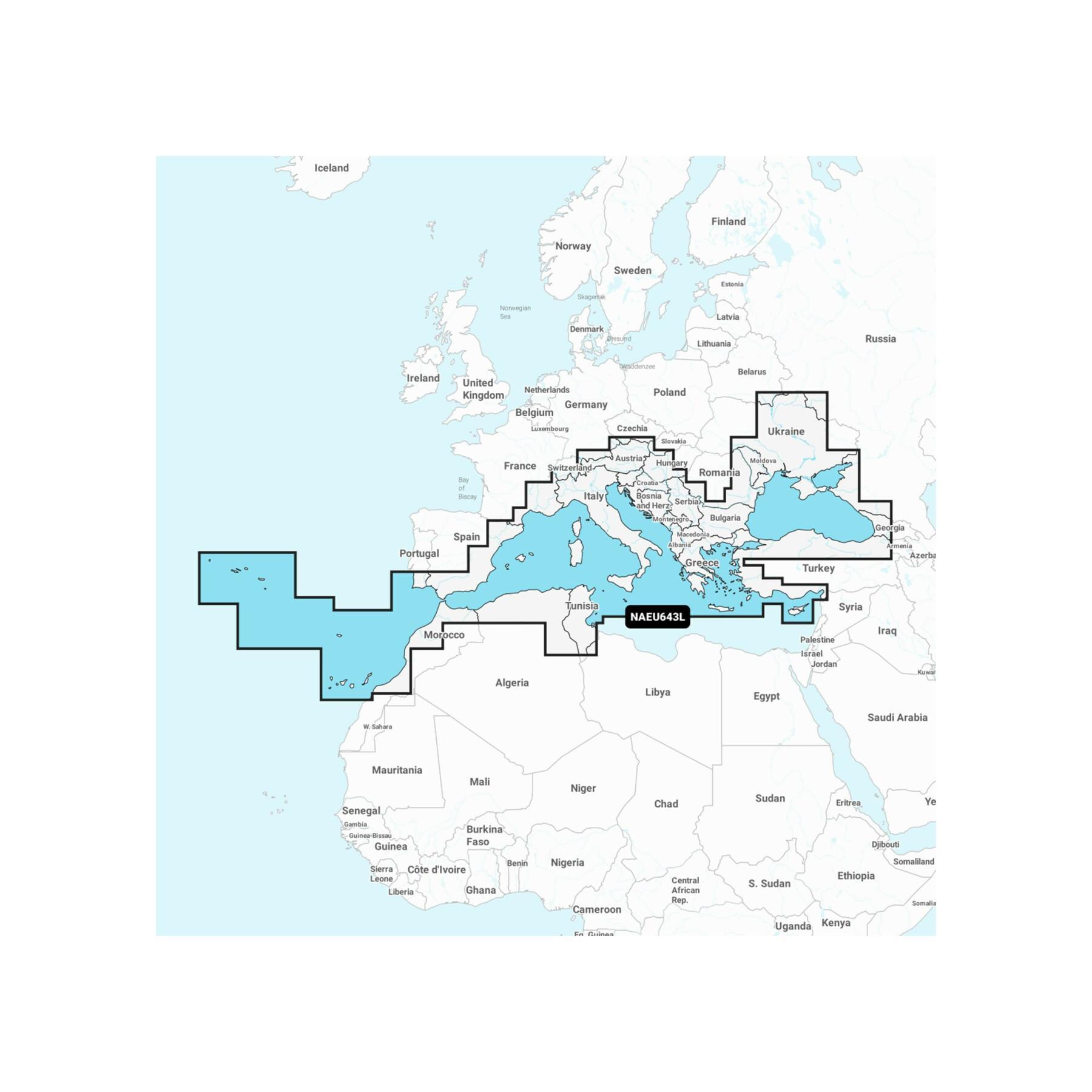 Mapa nawigacyjna + duży sd - Morze Śródziemne - Morze Czarne Navionics