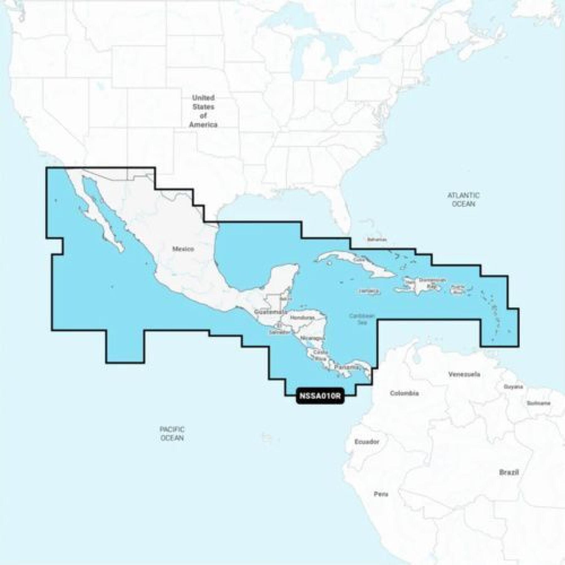 Mapa nawigacyjna Ameryki Środkowej i Karaibów Navionics Platinum SD